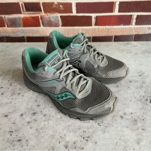 Saucony Cohesion 10 Running Shoes S15339-3 Womens Size 9.5 Gray Teal Jogging